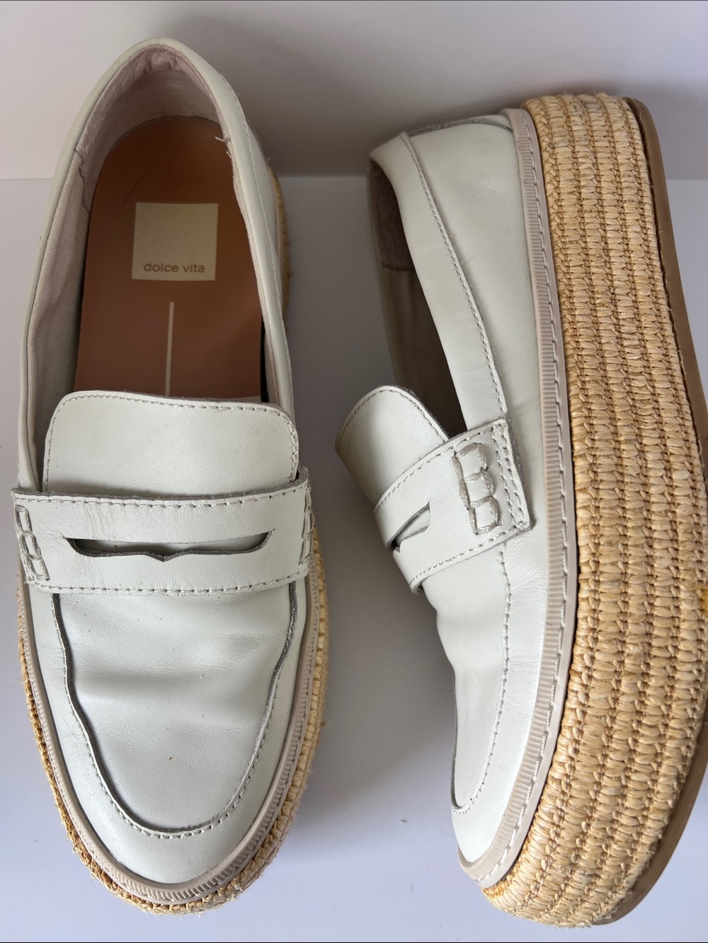 Dolce Vita Rhyne Platform Penny Loafers in Ivory White / Cream Size 8 - Picture 5 of 8